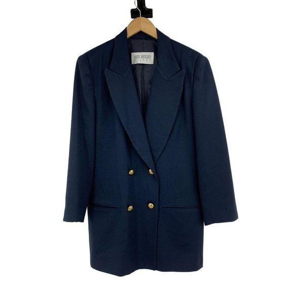 Hugo Buscati Jackets & Blazers - Vintage Hugo Buscati Wool Nautical Jacket Blazer Longline Women Size 12 L 2408